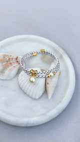 Capri White Leather & Pearl Wrap Bracelet