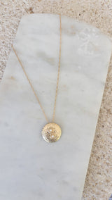 Luna Pearl Disc Necklace