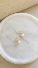 Luna Drop Pearl Earrings