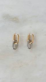 Jazzlyn Two Tone Huggie Earrings
