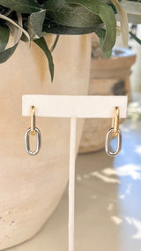 Jazzlyn Two Tone Huggie Earrings