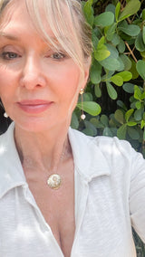 Luna Pearl Disc Necklace