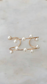 Floating Pearl Cuff Bracelet