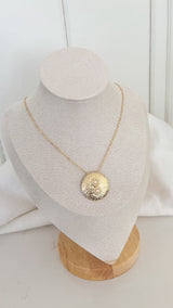 Luna Pearl Disc Necklace