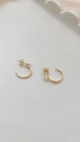 Katerina Pearl Hoop Earrings