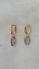 Jazzlyn Two Tone Huggie Earrings