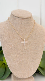 Prismatic CZ Cross Necklace