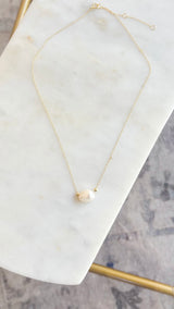 Baroque Gold Single Pearl Necklace