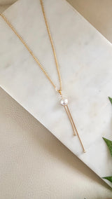 The Twin Drop Y Necklace