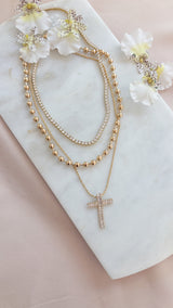 Prismatic CZ Cross Necklace