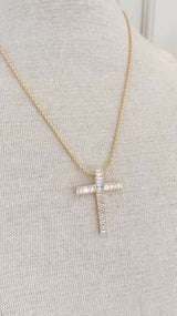 Prismatic CZ Cross Necklace