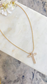 Prismatic CZ Cross Necklace
