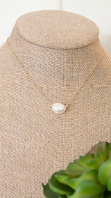 Baroque Gold Single Pearl Necklace