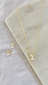 Emily Heart Pearl Necklace