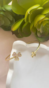 Lucky Clover Bangle Bracelet