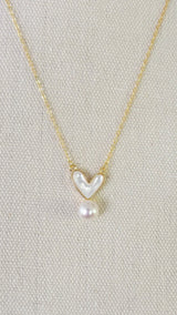 Emily Heart Pearl Necklace