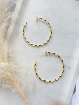 Gold Twist Hoop Earrings