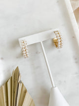 Double Pearl Hoop Earrings
