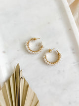 Double Pearl Hoop Earrings
