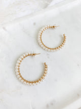 Isabella Pearl Hoops Medium