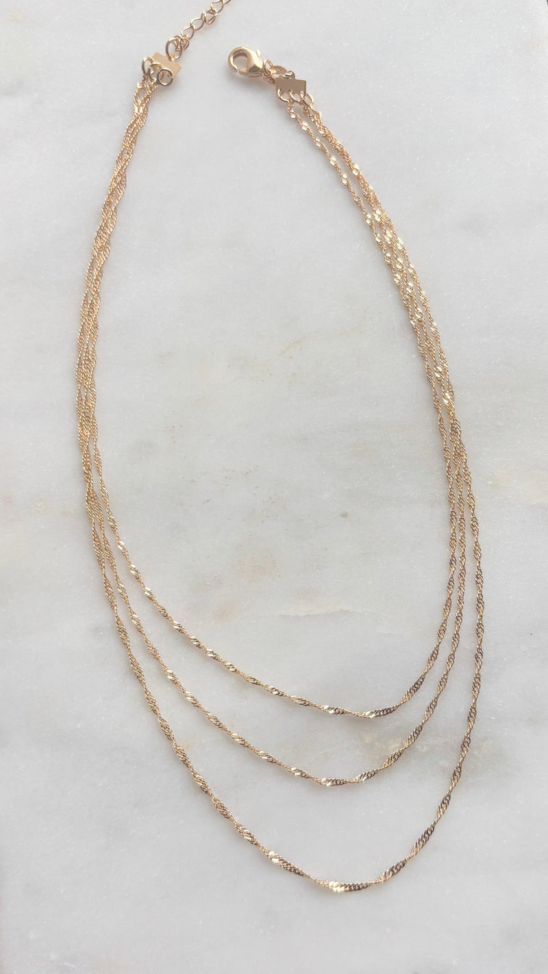 Layered Twist Chain Necklace