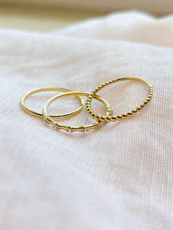 Trio Gold Bamboo Ring