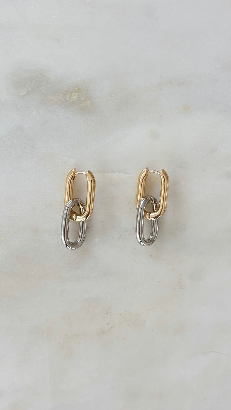 Jazzlyn Two Tone Huggie Earrings