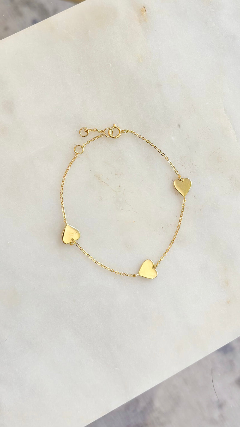 Three Heart Bracelet