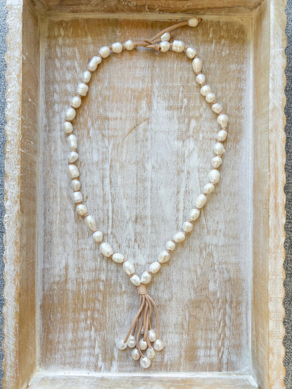 Pearl & Suede Necklace