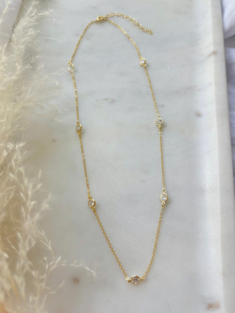 CZ Bezel Necklace