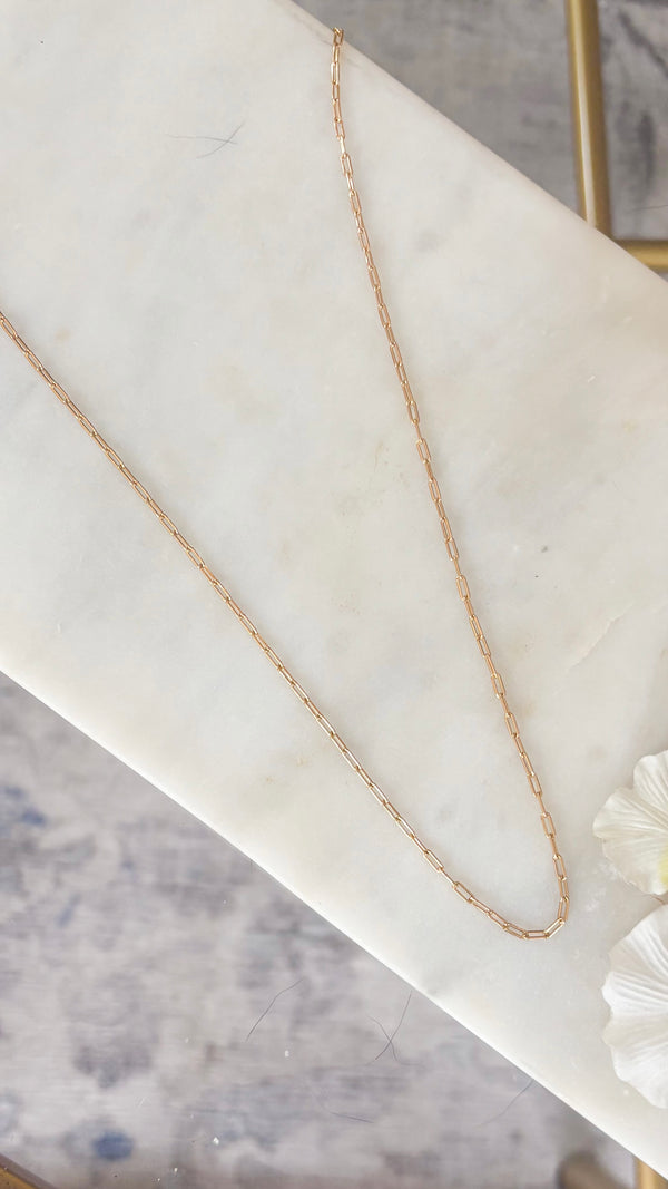 Paperclip 2mm 23” Chain Necklace