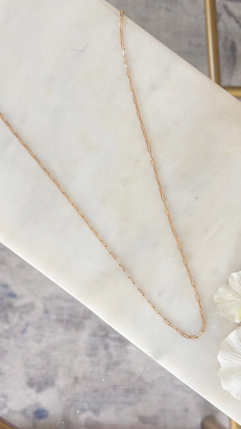 Paperclip 2mm 23” Chain Necklace