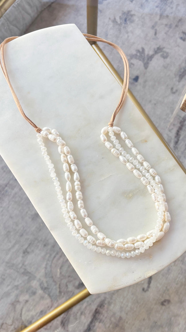 Lara Boho Pearl Necklace