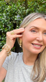 Adriana Long Bouquet & Pearl Earrings