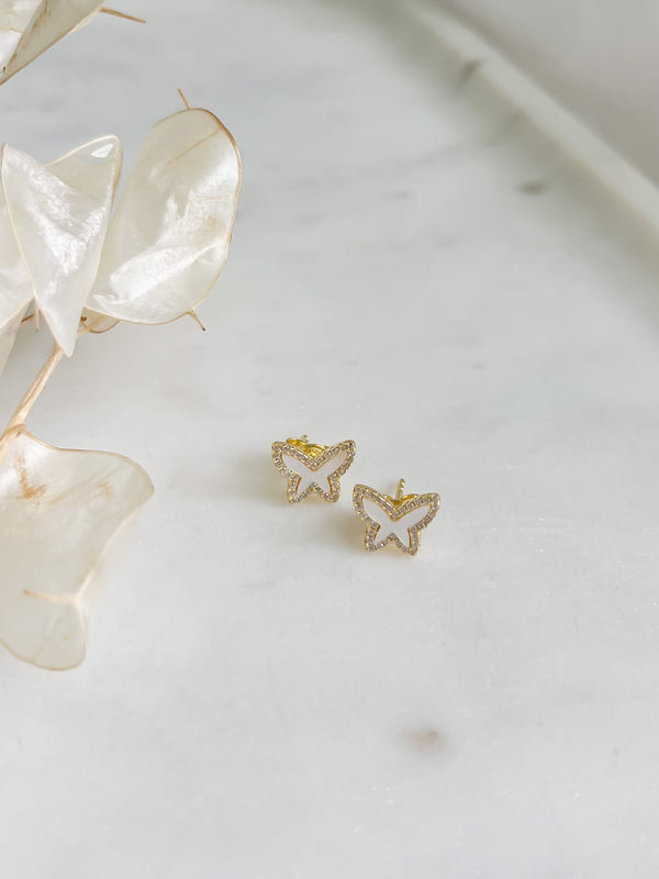 Mother of Pearl Butterfly Studs