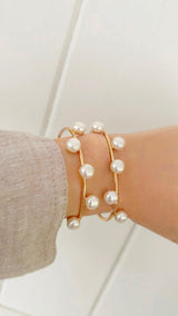 Floating Pearl Cuff Bracelet