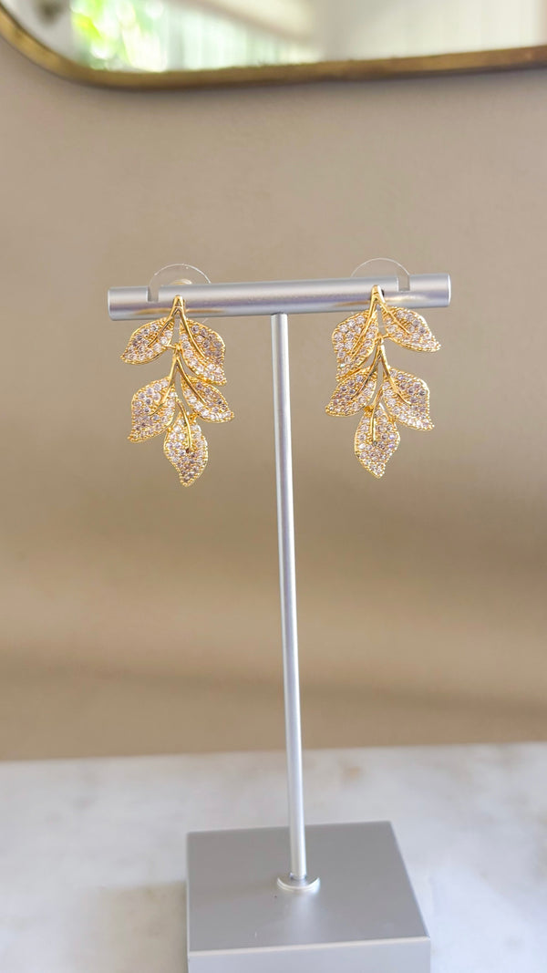 Luster Leaf Drop Earrings