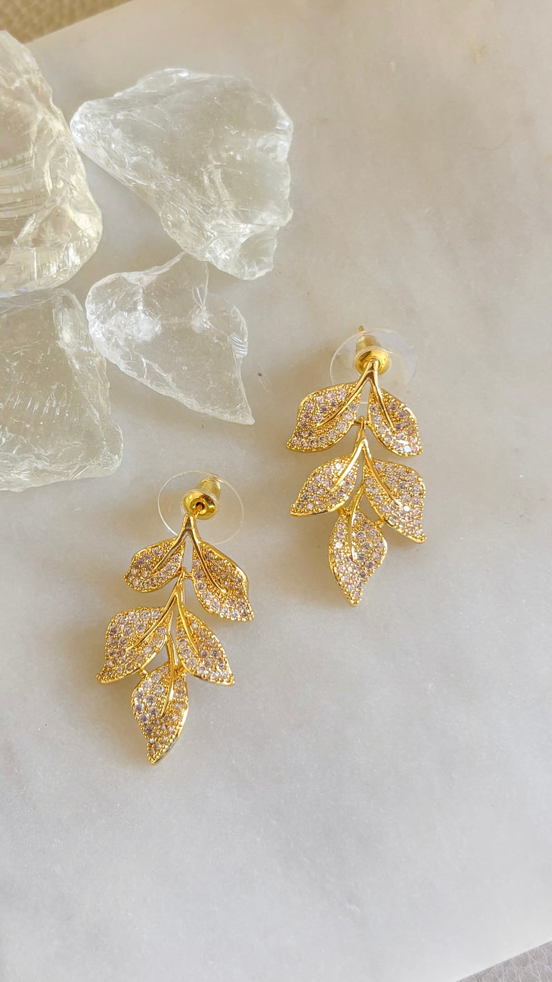 Luster Leaf Drop Earrings