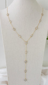 Maci Lariat Crystal Necklace