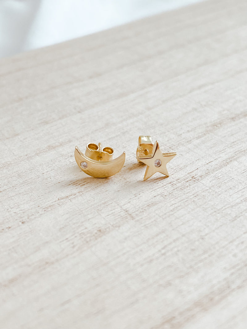 Moon & Star Studs