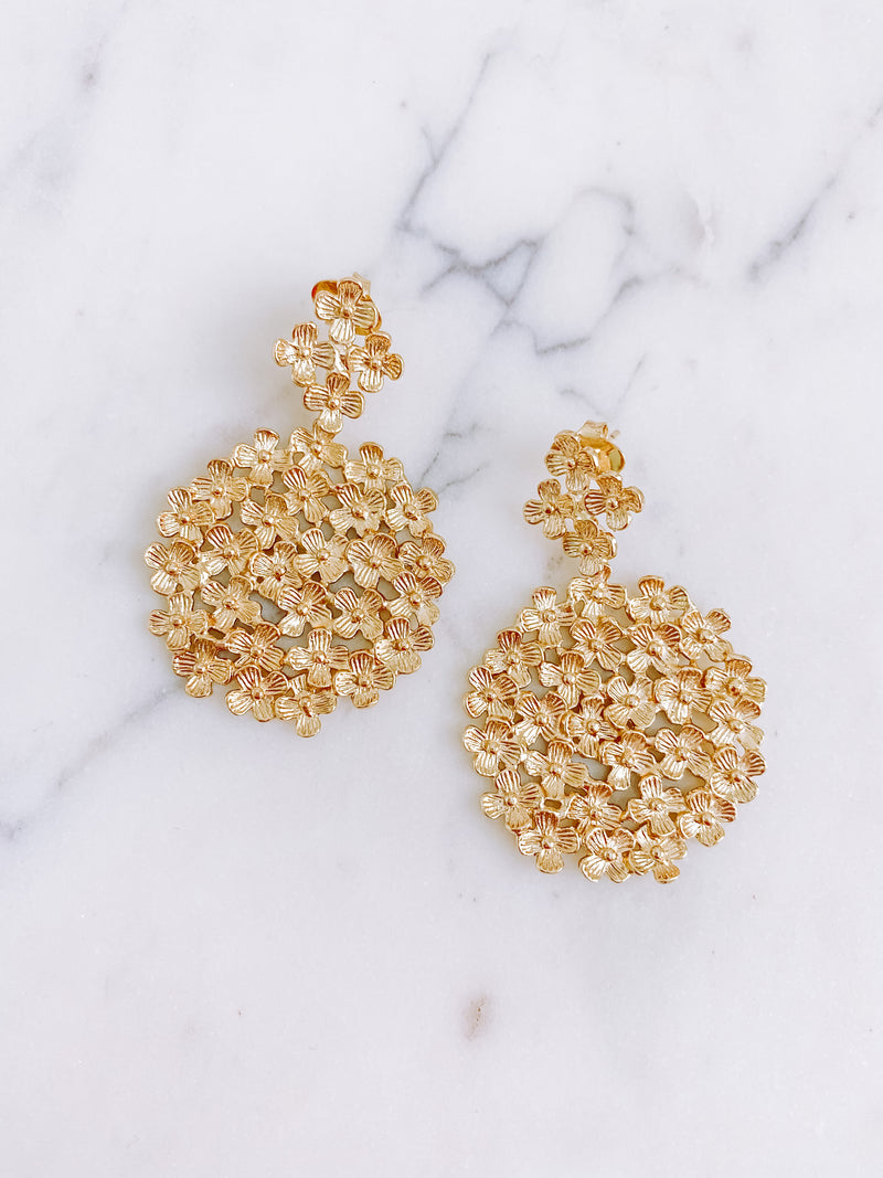 Flower Bouquet Circle Earrings