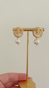 Charlotte Spoke Pearl Earrings